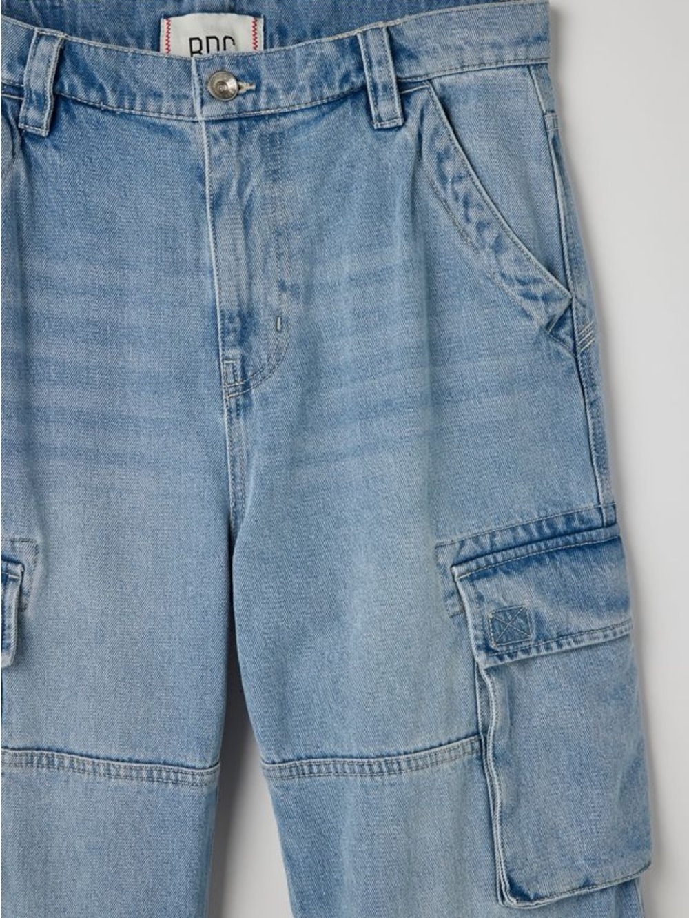 BDG (Urban Outfitters) | Light Blue Skate Fit Denim Cargo Wide Leg Jeans